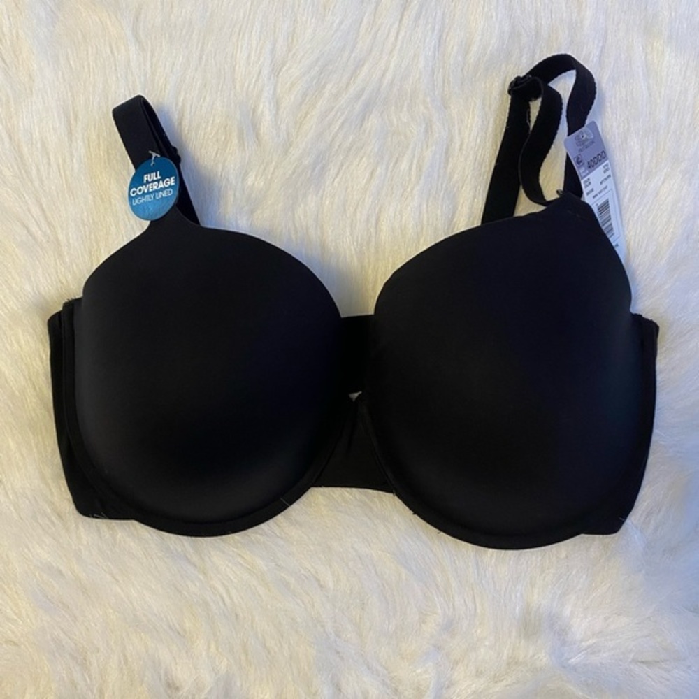 Fruit Of The Loom Lightly Lined Bra Women's Size 40DDD Black Underwire